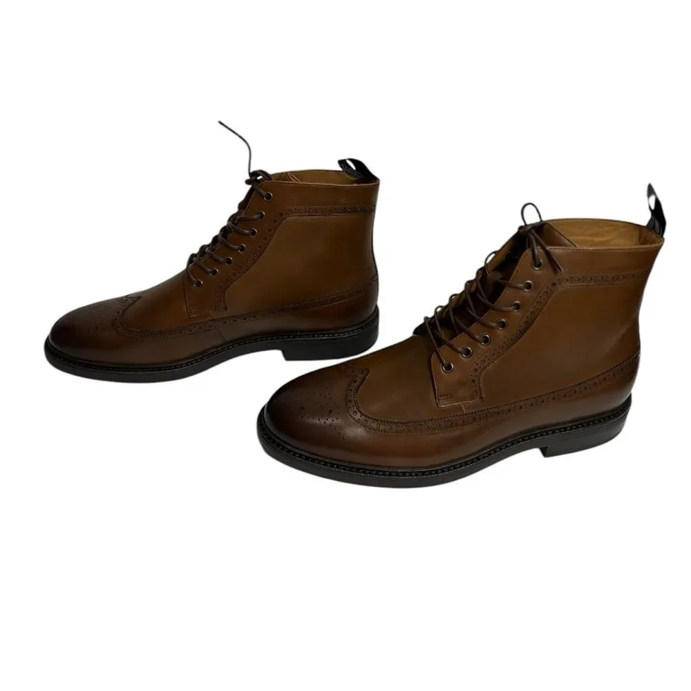 Polo Ralph Lauren Men's Asher Leather‎ Wingtip Boots, SIZE 11
